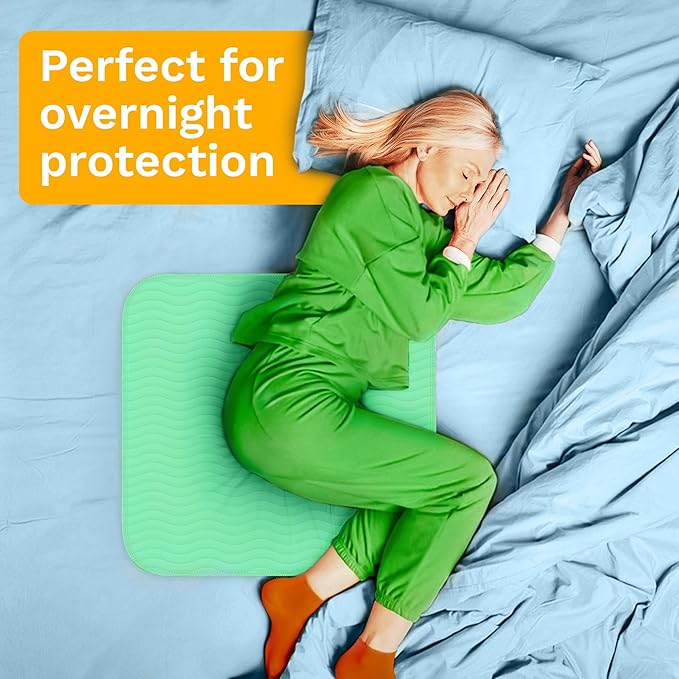 GREEN LIFESTYLE® Washable Underpads - Heavy Absorbency Reusable Bedwetting Incontinence Pads for Kids, Adults, Elderly, and Pets - Toddler Mattress Pads for Bed, Sofa, Floor (Pack of 1 - 34x52)
