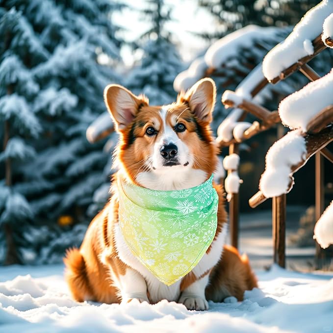 7 Pcs Winter Dog Bandanas for Medium Dogs Breed Hemming Seam Edge Small Dog Bandanas Large Scarves Grooming M