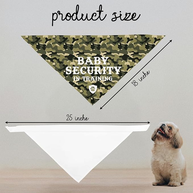 Baby Security in Training Baby Announcement Dogs Bandana Camo Dog Bandana Pregnancy Announcement Photo Prop Pet Scarf Accessories for Dog Lovers Pregnancy Reveal Ideas