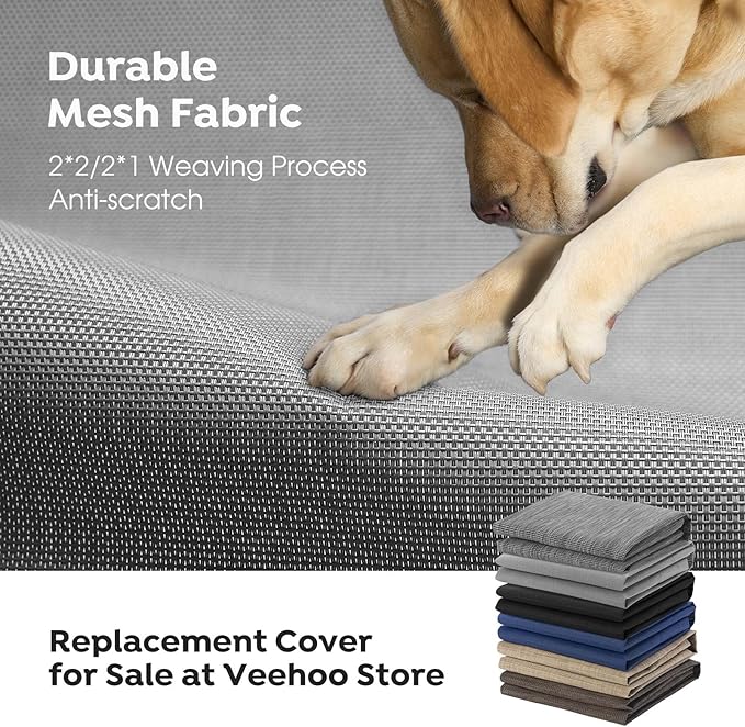 Veehoo Cooling Elevated Dog Bed, Portable Raised Pet Cot with Washable & Breathable Mesh, No-Slip Feet Durable Dog Cots Bed for Indoor & Outdoor Use, Small, Silver Gray