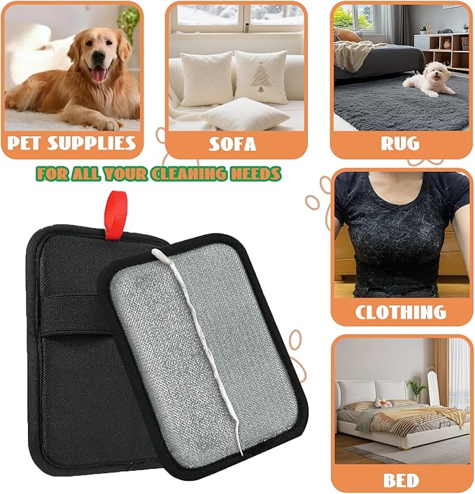 Pet Hair Removal Glove,Pet Hair Remover for Cat & Dog,New Upgraded Electrostatic Gloves Pet Hair,Reusable Electro Static Pet Hair Remover Electrostatic Gloves(2PC Red)