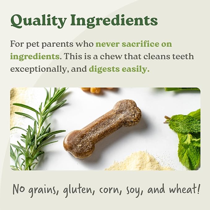 Presidio Earthbones (Formerly Terrabones) Dental Chews, Dog Teeth Cleaning Treat, Small, 13 Treats