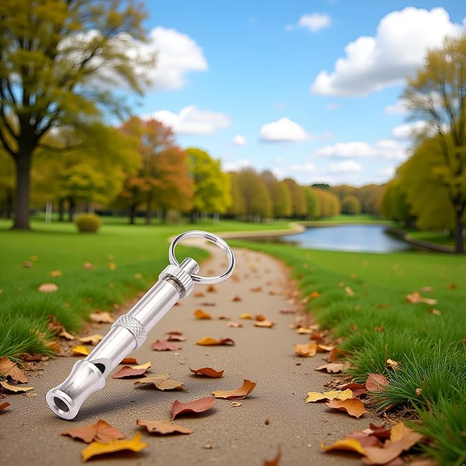 Silver Adjustable Ultrasonic Dog Whistle,Portable Whistle Pet Whistle Supersonic Whistle Dog Whistles for Pet Training，Training and Behavior Aids，Dog Whistles