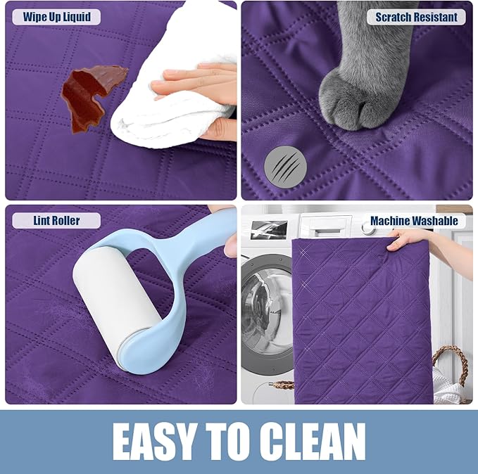 Smiry Waterproof Dog Blanket, Reversible Dog Bed Cover Pet Blanket, Soft Pet Couch Covers for Sofa Washable, Bed Couch Sofa Furniture Protector for Puppy Cat Kids (40"x70", Purple/Purple)