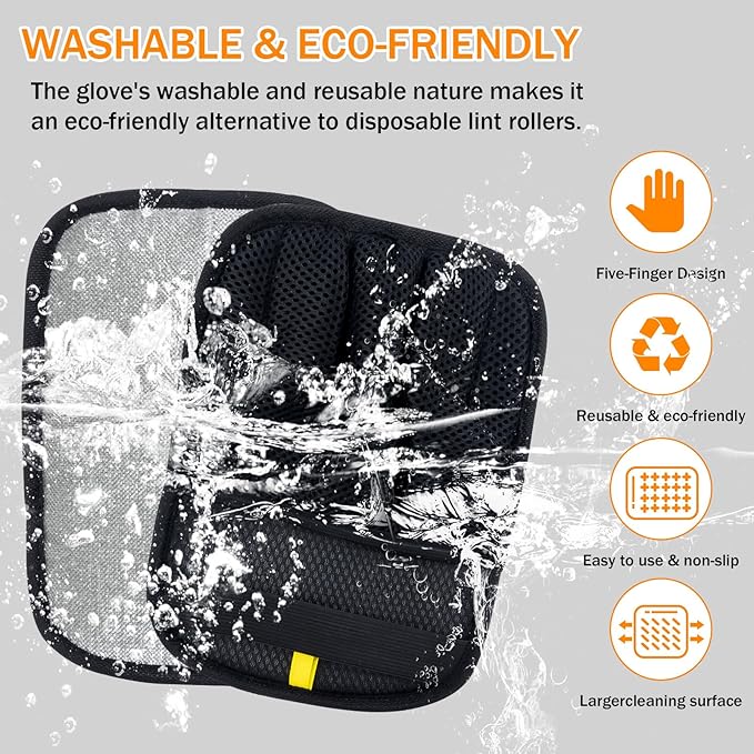 TailWag Treats & Tools 3-Pack Pet Hair Removal Glove for Dogs & Cats, Newly Upgraded Reusable Electrostatic Pet Hair Gloves, Pet Hair Remover Tool for Clothing, Couch, Carpet, Car Seat