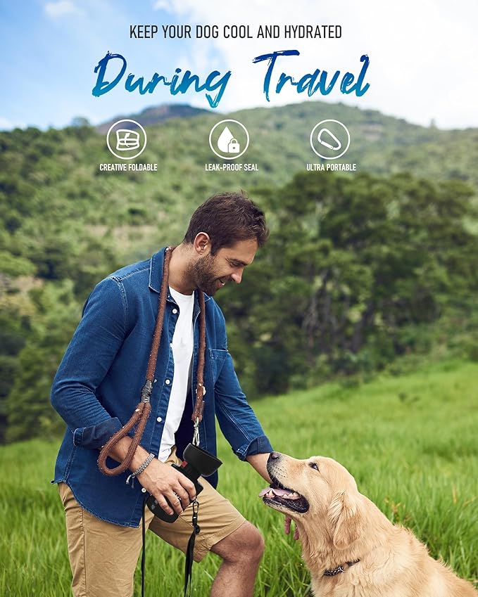 lesotc Dog Water Bottle, Portable Dog Water Dispenser, Leak Proof Dog Travel Water Bottle, Squeeze Pet Water Bottle for Walking On The Go, Dog Hiking Accessories for Outdoor, Hiking, Travel