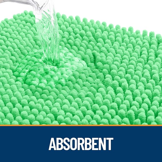 OLANLY Dog Door Mat for Muddy Paws 30x20, Absorbs Moisture and Dirt, Absorbent Non-Slip Washable Doormat, Quick Dry Chenille Mud Mat for Dogs, Entry Indoor Entryway Carpet for Inside Floor, Mint Green