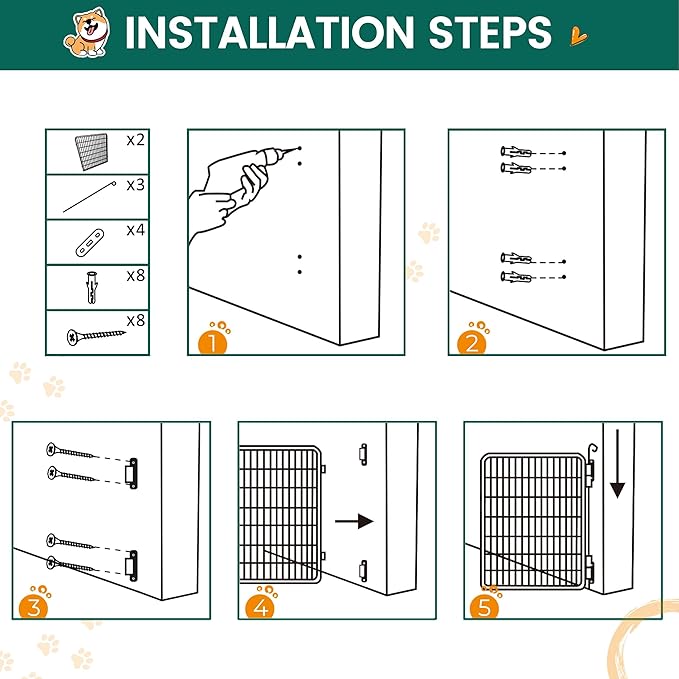Yaheetech Dog Playpen Outdoor, 40 inch 4 Panels Dog Pen Indoor Heavy Duty Puppy Exercise Pen Metal Pet Fence for RV Camping/Yard/Garden