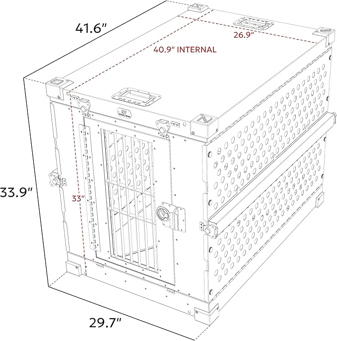 Heavy Duty Fully Collapsible Powder-Coated Aluminum Dog Crate - Large (White)