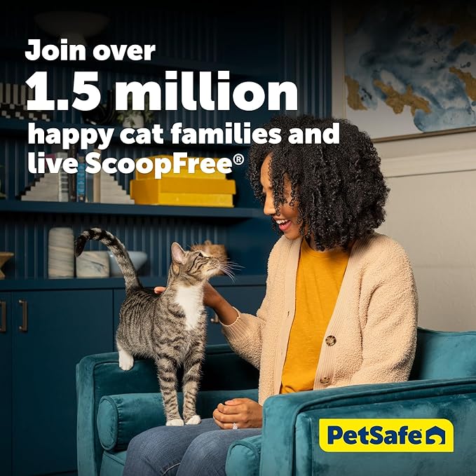 PetSafe ScoopFree Crystal Pro Self-Cleaning Cat Litter Box System – Enclosed Front-Entry – Advanced Odor Control – Includes 1 Disposable Crystal Litter Tray – White (PAL00-18017)