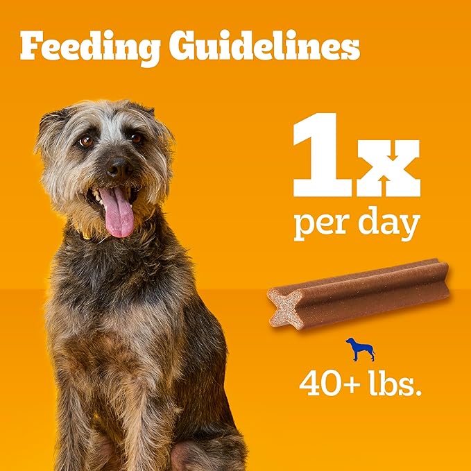 Pedigree Dentastix Large Breed Dog Treats, Beef Flavor, (4) 18ct Bags (72 Treats Total)
