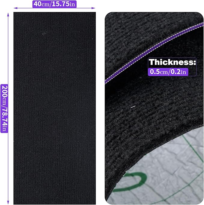 Uranshin Trimmable Self-Adhesive Scratch Mat - Carpet Covered Cat Scratch Post & Furniture Protector (78.7"x15.8")