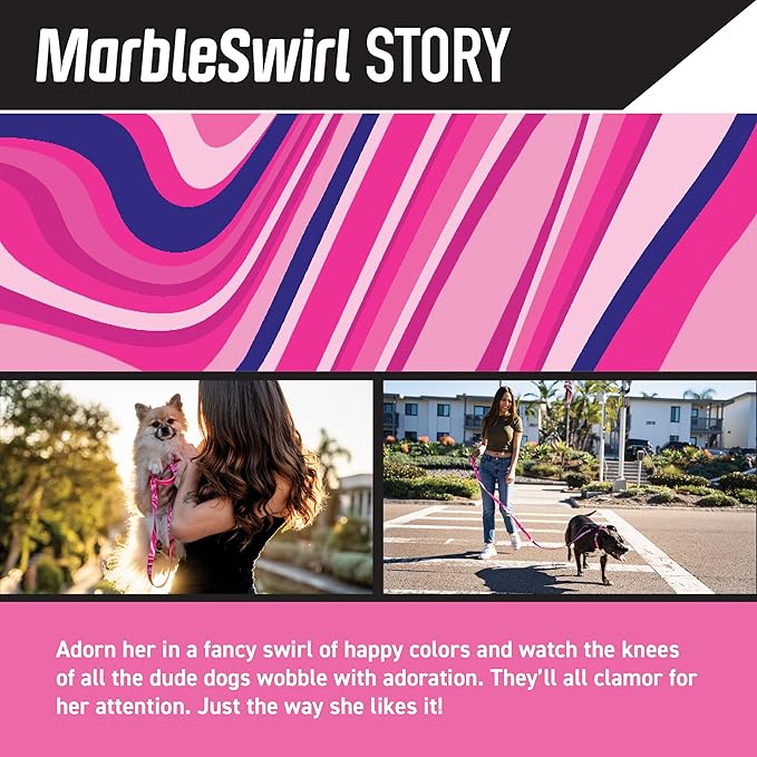 Wolfgang Heavy Duty Adjustable Dog Harness, Pull-Tested to Over 800 lbs for Walking & Training, MarbleSwirl Print, X-Large