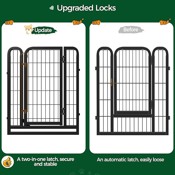 Yaheetech Dog Playpen Outdoor, 32 inch 12 Panels Dog Pen Indoor Heavy Duty Puppy Exercise Pen Metal Pet Fence for RV Camping/Yard/Garden