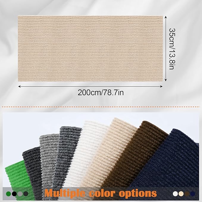 Cat Scratch Furniture Protector - 78.7" x 13.8" Trimmable Self-Adhesive Cats Claws Scratch Pads, DIY Cat Climbing Couch Protector for Scratch Post Cat Tree Replacement Indoor (Khaki)