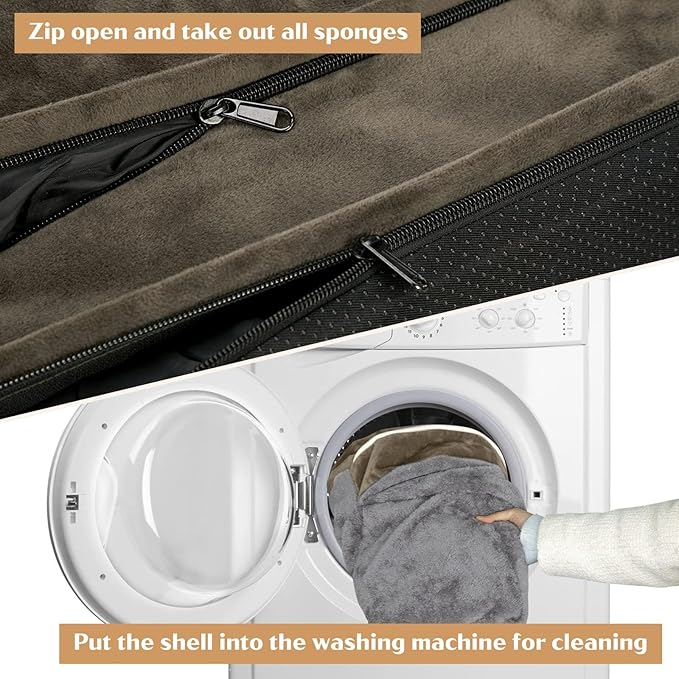 Comfort Expression Orthopedic Dog Bed for Medium Dogs 28x19 Inch, Waterproof Egg Crate Foam Medium Pet Bed with Removable Bolsters, Dog Couch with Washable Cover & Non-Slip Bottom, Dark Green