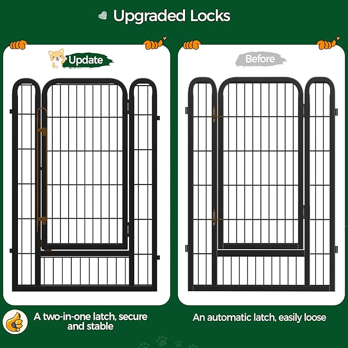 Yaheetech Dog Playpen Outdoor, 40 inch 12 Panels Dog Pen Indoor Heavy Duty Puppy Exercise Pen Metal Pet Fence for RV Camping/Yard/Garden