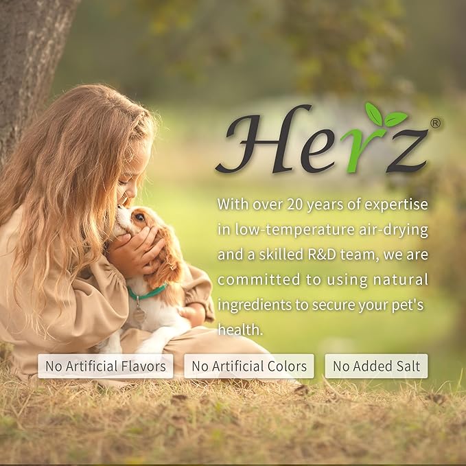 Herz Air-Dried Dog Food Beef & Duck Liver Recipe 1 lb, All-Natural, High-Protein, Grain-Free, Limited Ingredients, Complete & Balanced, Premium Canine Cuisine