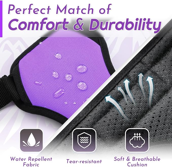 Eagloo Dog Harness Medium Sized Dog, No Pull Service Vest with Reflective Strips and Control Handle, Adjustable and Comfortable for Walking, No Choke Pet Harness with 2 Metal Rings, Purple, M