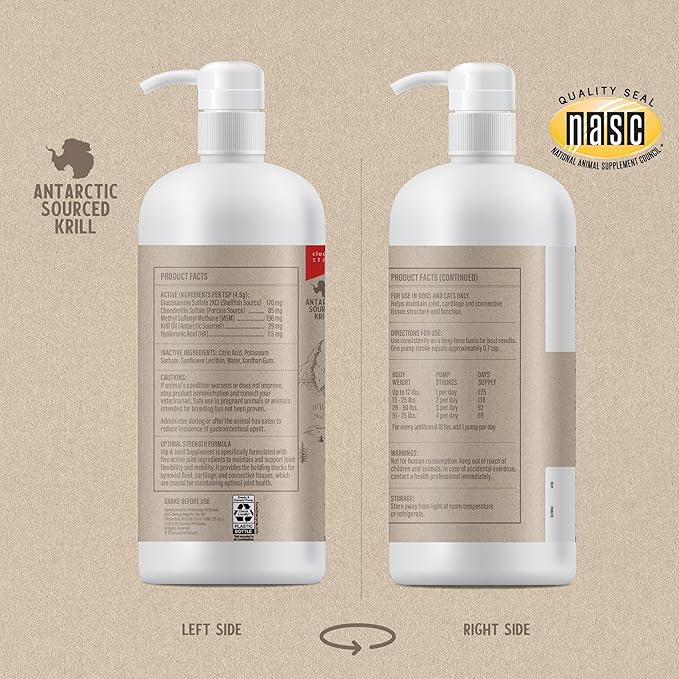 Grizzly Joint Aid for Dogs Liquid Hip and Joint Support (Extra Strength), 32 fl oz