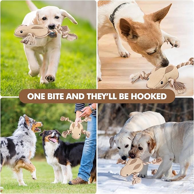 Tough Durable Squeaky Dog Toys for Aggressive chewers Interactive to Keep Them Busy, Funny Plush Dogs Toy for Small Medium Large Chewer Cute Birthday Gift (Frog)