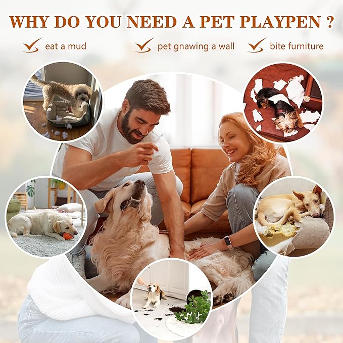 Vongrasig 48/38 "Heavy Duty Indestructible Dog Cages Double Door Escape Cage Kennel, Reinforced Metal Pet Cage, Oversized XL XXL Cage for Large Dogs with Removable Tray