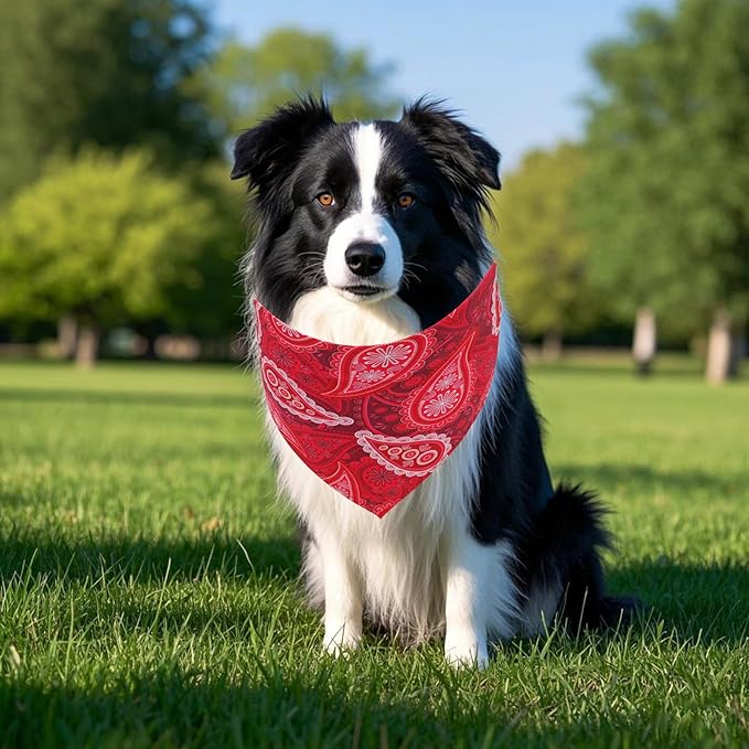 7 PCS Paisley Dog Bandanas for Large Dogs Breed 33 Inch Sewing Hemming Dog Bandana XL Drool Bibs Party Grooming L