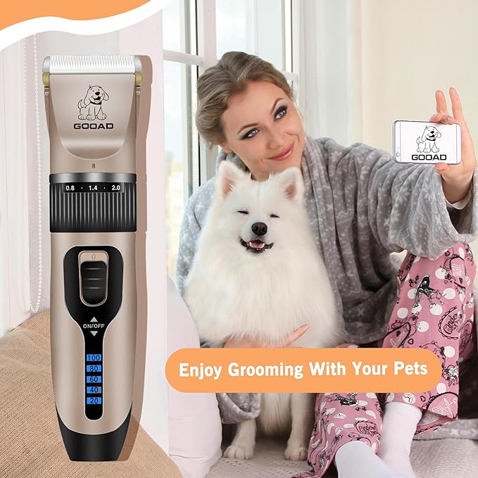 Dog Clippers Grooming Kit and Paw Trimmer,Cordless,Low Noise, Electric Quiet,Rechargeable, Dog Trimmer Grooming, Pet Hair Clippers for Thick Coats,Shaver for Small and Large Dogs Cats(Blue)