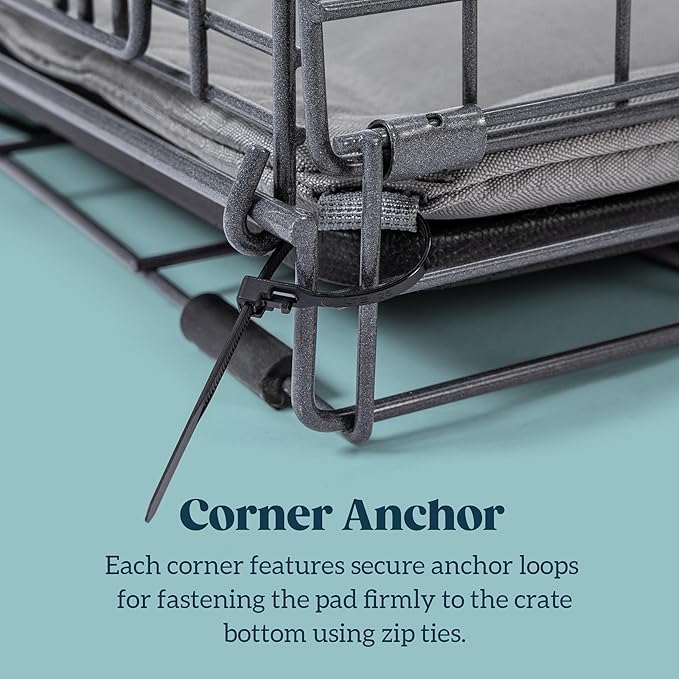 Cybarmour Chew Proof Dog Crate Pad - Outdoor Indestructible Dog Bed - Tough - Potable - Machine Washable - Water & Dirt-Resistant - Jumbo Breeds & Fits 54-Inch Crate - 53"x35", Limestone