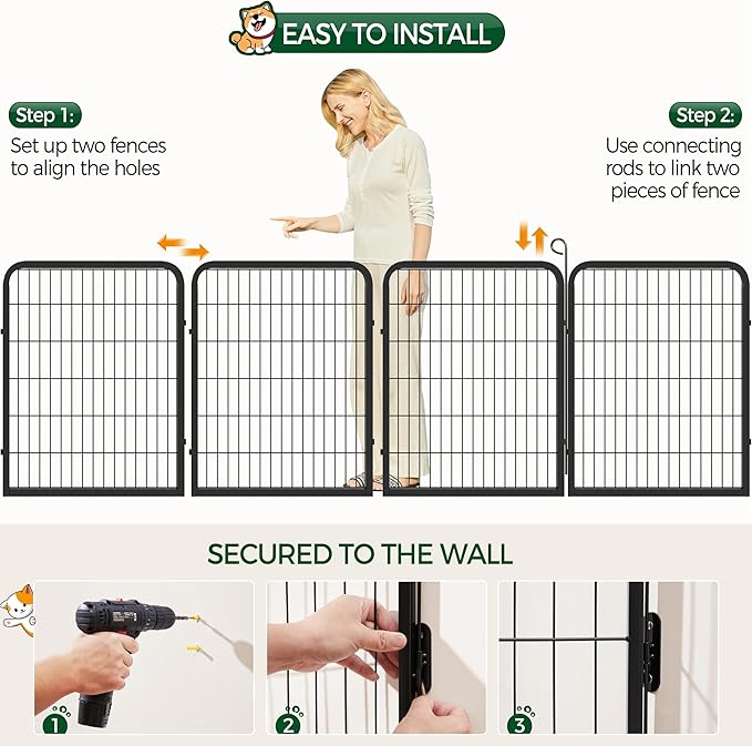 Yaheetech Dog Playpen Outdoor, 32 inch 4 Panels Dog Pen Indoor Heavy Duty Puppy Exercise Pen Metal Pet Fence for RV Camping/Yard/Garden