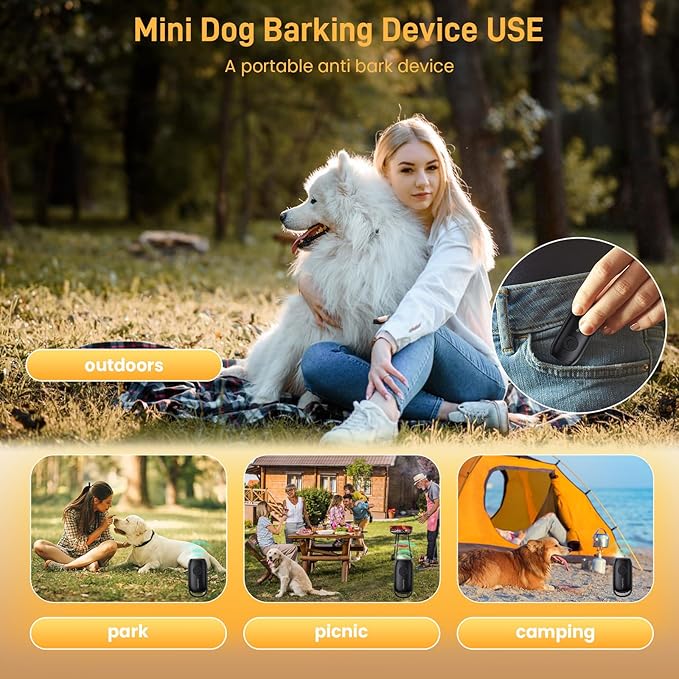 Anti Barking Device,26FT Dog Barking Control Devices,Portable Dog Barking Deterrent Devices,Handheld No Bark Dog Barking Control Device,Dog Behaviour Corrector IPX2 Waterproof Indoor & Outdoor Use