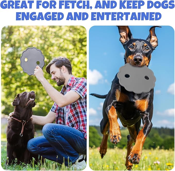 Interactive Dog Frisbee Rope Toy – Tough 2-in-1 Flying Disc & Rope Chew Toy for Medium/Large Dogs, Outdoor Training & Fetching, Grey & Blue