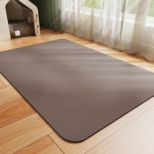 Pet Feeding Mat - Absorbent Dog Mat for Food and Water, No Stains Cat Bowl Mat, Easy to Clean Pet Placemats, Quick Dry Dog Water Dispenser Mat for Messy Drinkers | Brown 18"x 28"