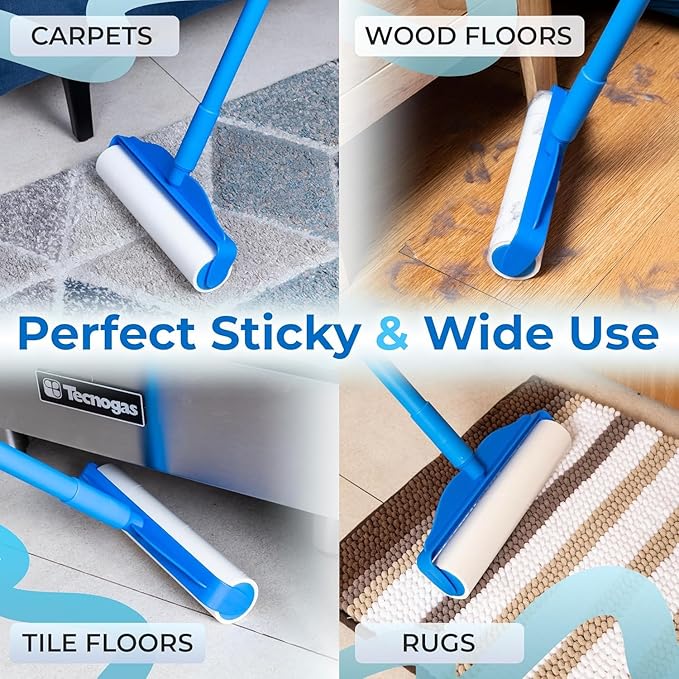 PetLovers Large Lint Roller with 3 Refills – 400 Total Sheets for Tackling Pet Hair, Extra Large Floor and Carpet Roller for Homes with Pets, Perfect for Floors, Furniture, and Loving Pet Owners