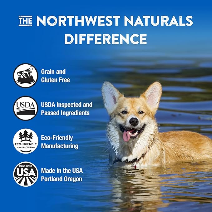 Northwest Naturals Freeze-Dried Beef & Trout Dog Food - Bite-Sized Nuggets - Grain-Free, High-Protein, Raw Diet, Human-Grade Ingredients, All Natural, Omega-3 for Skin & Coat - 12 Oz (Pack of 2)