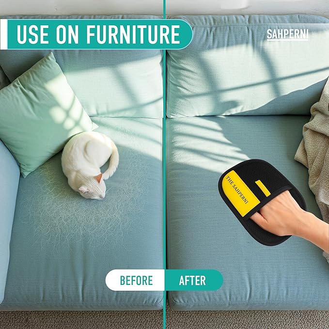 Pet Hair Removal Glove, 1 Pcs Electrostatic Gloves Pet Hair for Cats & Dogs, Washable - Reusable Static Pet Hair Remover Gloves, Efficient Magic Pet Grooming Glove, Remove Cat/Dog Fur From Clothing