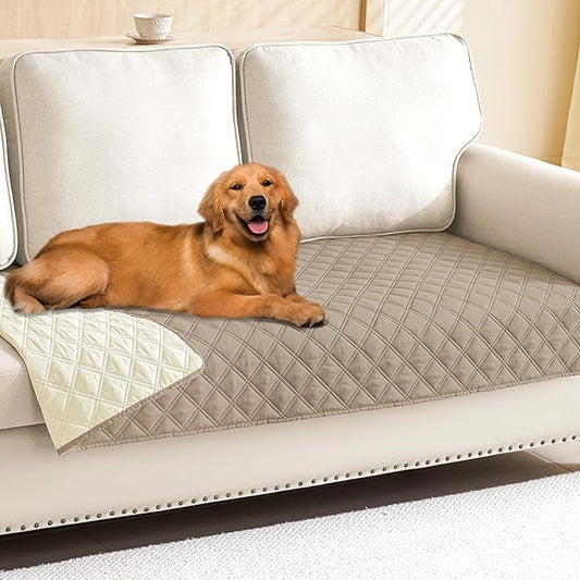 Smiry Waterproof Dog Blanket, Reversible Dog Bed Cover Pet Blanket, Soft Pet Couch Covers for Sofa Washable, Bed Couch Sofa Furniture Protector for Puppy Cat Kids (30"x70", Taupe/Beige)