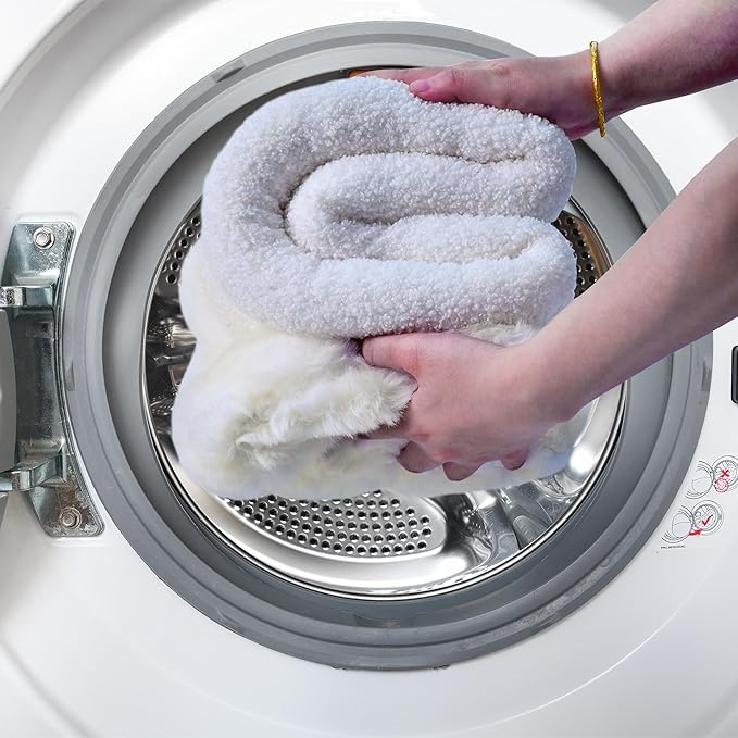 4 in 1 Self Warming Burrow Cat Bed, Pet Hideway Sleeping Cuddle Cave (Style2- Cream)