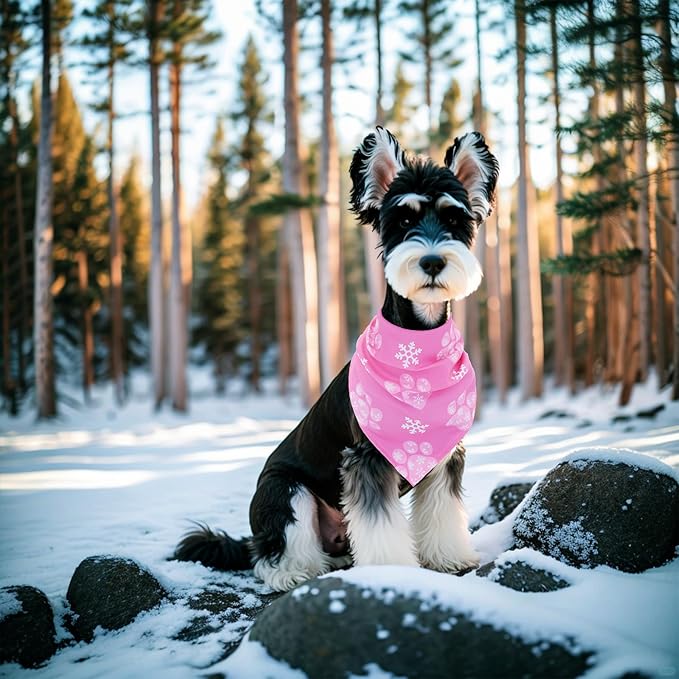 7 Pcs Winter Dog Bandanas for Medium Dogs Breed Hemming Seam Edge Small Dog Bandanas Large Scarves Grooming M