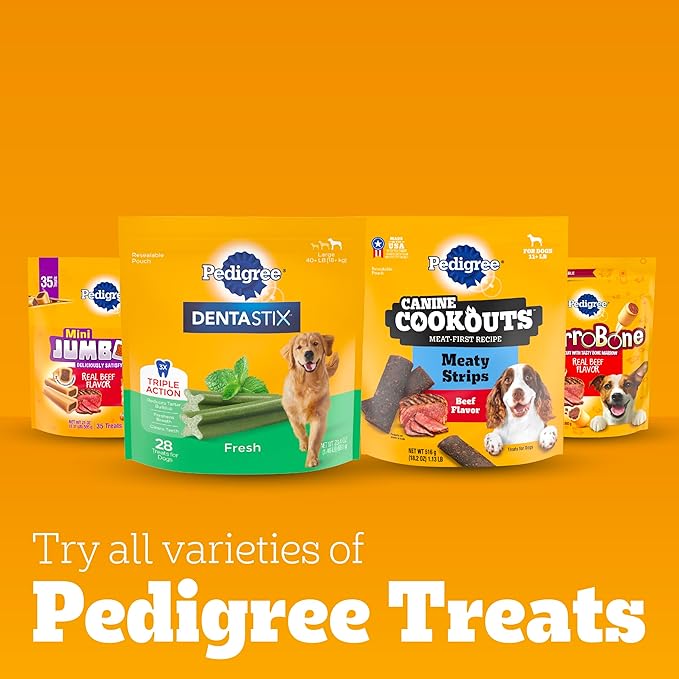 Pedigree Dentastix Large Breed Dog Treats, Original Flavor, 1.66 lb. Bag (32 Treats)