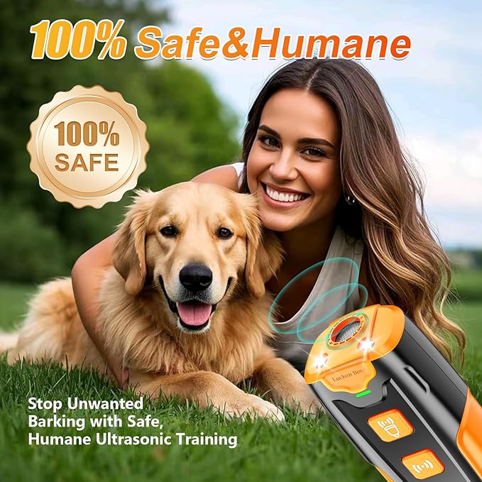Dog Bark Deterrent Devices, Anti Barking Device for Dogs, 3 Modes Ultrasonic Dog Training Remote Control Effective & Safe Pet Corrector Behavior Portable Indoor Outdoor Uses