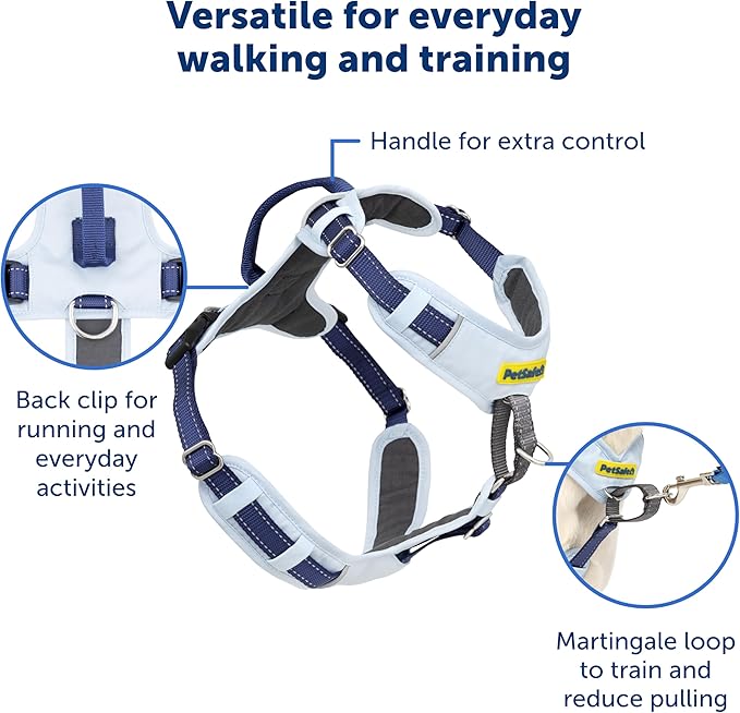 PetSafe Easy Walk Comfort No-Pull Dog Harness - Better Walk Training Harness - Full Body Padded Design - Durable Fabric - 5 Point Adjustable Fit - Everyday Leash Training - Black - Medium/Large