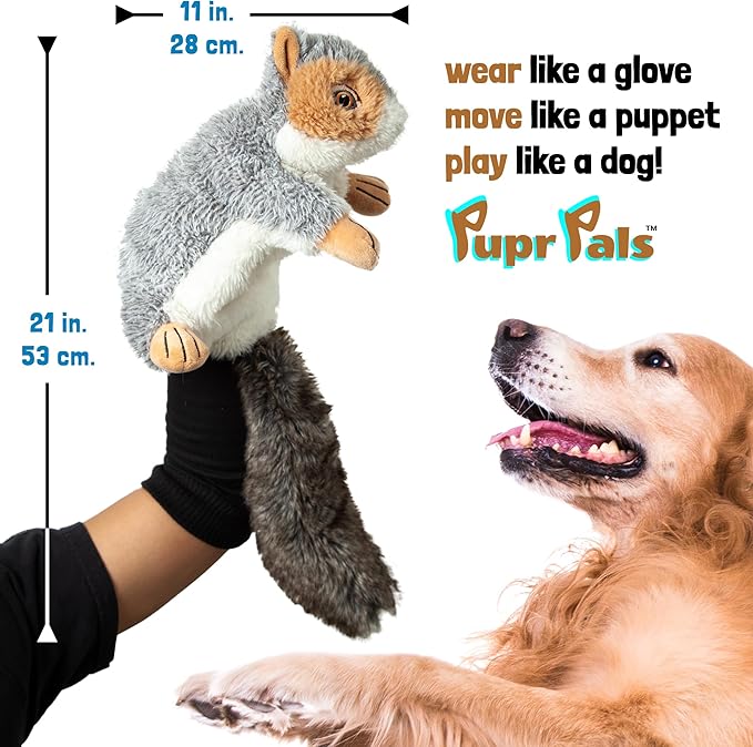 Pupr Pals Dog & Cat Toy Puppet with Tough Padding for Safe Interactive Play, Protection to Stop Puppy Kitten Biting Hands; for Boredom-Busting Training and Exercise