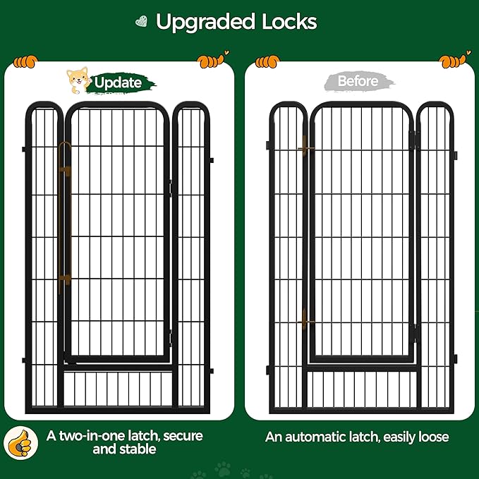 Yaheetech Dog Playpen Outdoor, 47 inch 16 Panels Dog Pen Indoor Heavy Duty Puppy Exercise Pen Metal Pet Fence for RV Camping/Yard/Garden