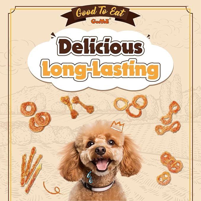 Gootoe Turkey Tendon Dog Treats, Bone (S) 6 Pieces per Pack, USA-Sourced Turkey Tendon, Natural Snack, Premium Puppy Chews, Hypoallergenic, Reseal Value Bags, Sizes for Small Dogs