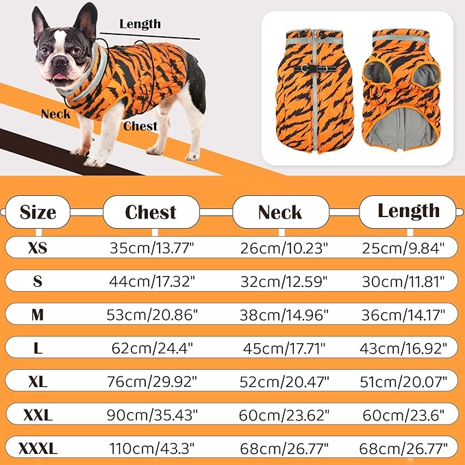 Winter Dog Coat,Large Dog Jacket,Waterproof Pet Jacket with Back Zipper,Pet Coat with Harness Built in,Warm Dogs Coat with Fleece Lined,Snow Jacket Clothes French Bulldog Shiba Inu,L