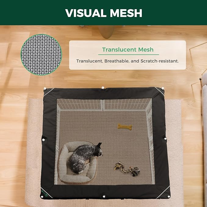 FXW Homeplus Unleashed Indoor Dog Playpen - Stress-Free and Safe Play, Heavy Duty 40 Inch 8 Panels with Playpen Cover for Medium and Large Dogs, White│Patented