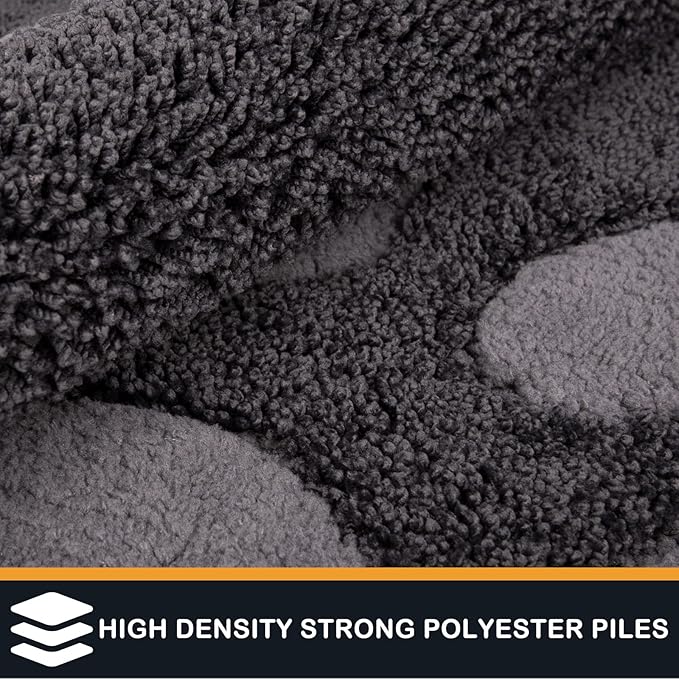 PURRUGS Dirt Trapping Door Mat 32" x 47", Non-Skid/Slip Machine Washable Microfiber Entryway Rug, Dog Doormat, Super Absorbent Welcome Mat for Muddy Wet Shoes and Paws, Charcoal