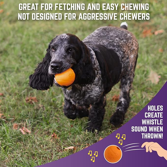 Chew King Dog 2.5 Inch Bacon Flavor Rubber Balls 3 Pack Large Breeds