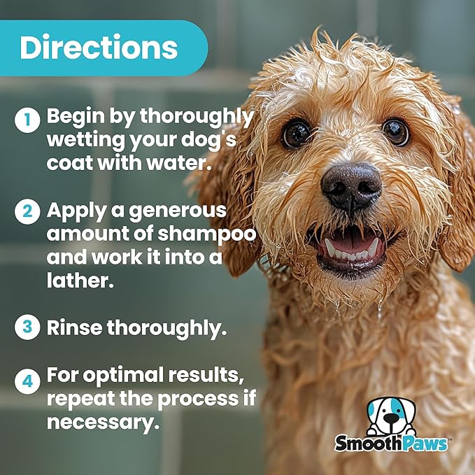 2-in-1 Natural Dog Shampoo & Conditioner – pH-Balanced for Dogs & Puppies | Gentle Oatmeal & Aloe Vera Formula for Sensitive Skin | Spiced Cucumber, Lavender & Tea Tree Scent | 16.9 oz | Smooth Paws